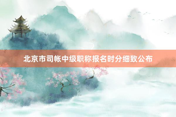 北京市司帐中级职称报名时分细致公布
