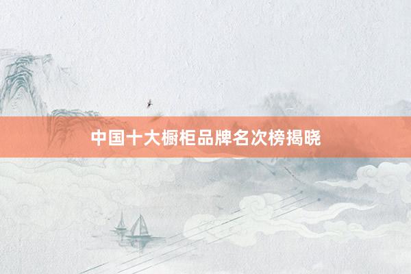 中国十大橱柜品牌名次榜揭晓