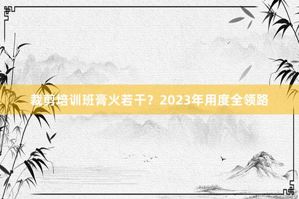 裁剪培训班膏火若干?2023年用度全领路